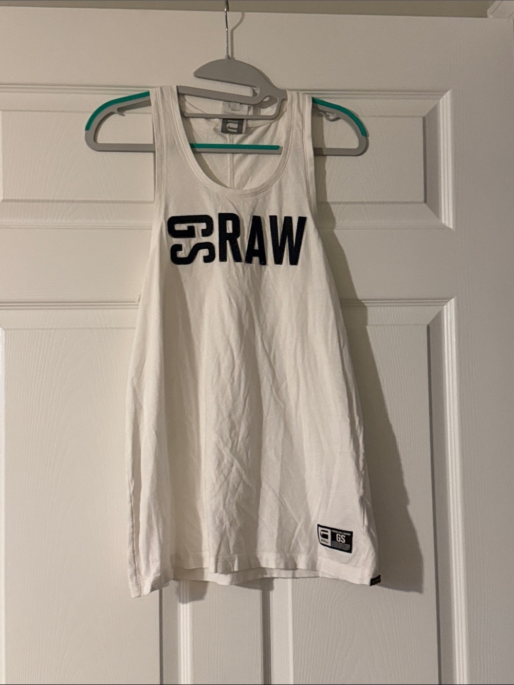 G-Star White Tank Cover-Up with Black Logo